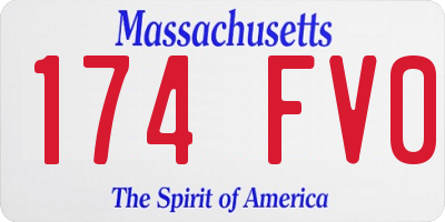 MA license plate 174FV0