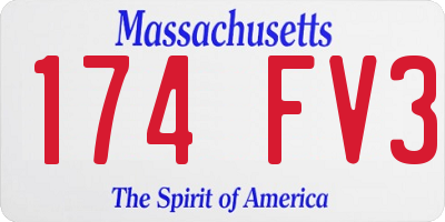 MA license plate 174FV3