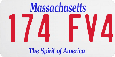 MA license plate 174FV4