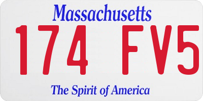 MA license plate 174FV5