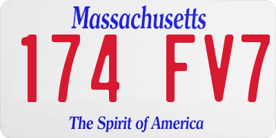 MA license plate 174FV7