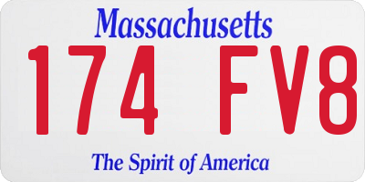 MA license plate 174FV8