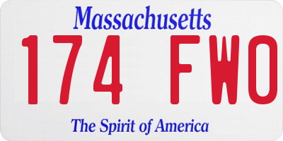 MA license plate 174FW0