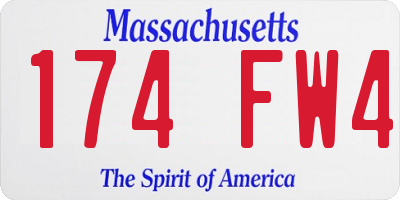 MA license plate 174FW4