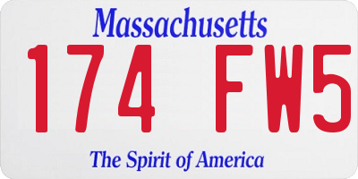 MA license plate 174FW5