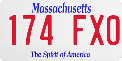 MA license plate 174FX0