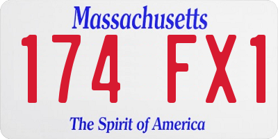 MA license plate 174FX1