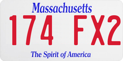 MA license plate 174FX2