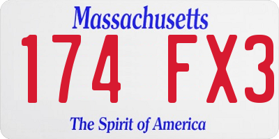 MA license plate 174FX3