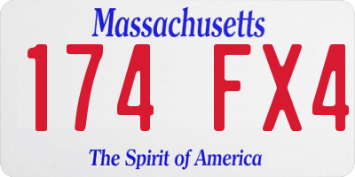 MA license plate 174FX4