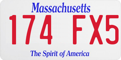 MA license plate 174FX5