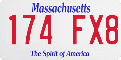 MA license plate 174FX8