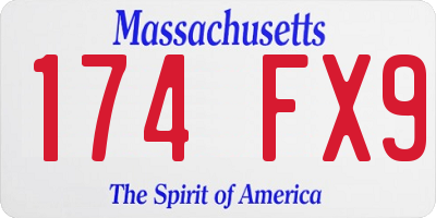 MA license plate 174FX9