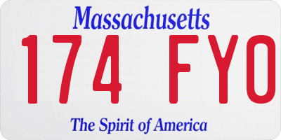 MA license plate 174FY0