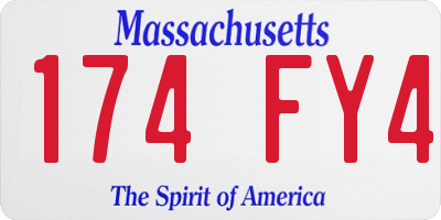 MA license plate 174FY4