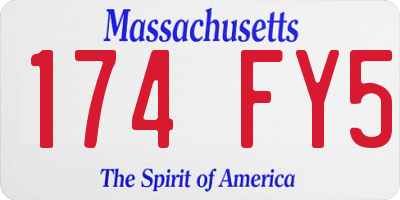 MA license plate 174FY5