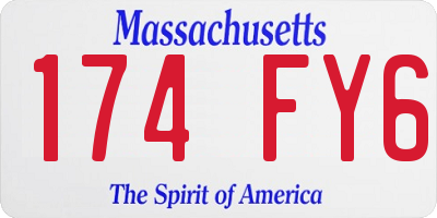 MA license plate 174FY6