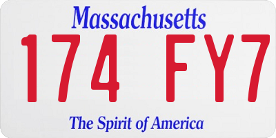 MA license plate 174FY7