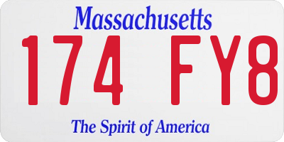 MA license plate 174FY8