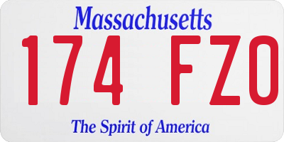 MA license plate 174FZ0
