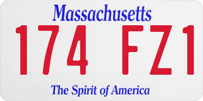 MA license plate 174FZ1