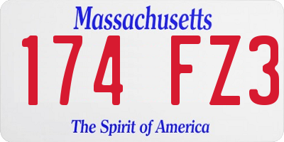MA license plate 174FZ3