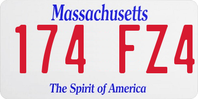 MA license plate 174FZ4