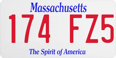 MA license plate 174FZ5