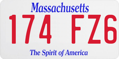 MA license plate 174FZ6