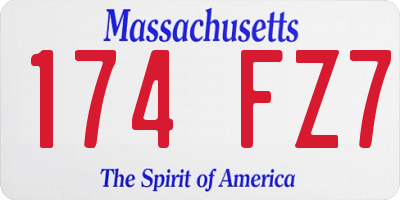 MA license plate 174FZ7