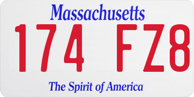 MA license plate 174FZ8
