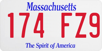 MA license plate 174FZ9