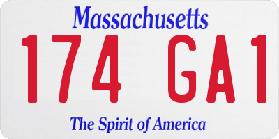 MA license plate 174GA1