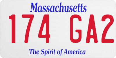 MA license plate 174GA2