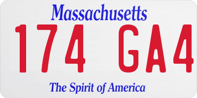 MA license plate 174GA4