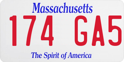 MA license plate 174GA5