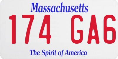 MA license plate 174GA6
