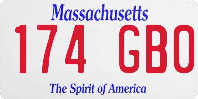 MA license plate 174GB0
