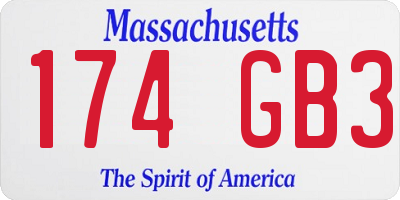 MA license plate 174GB3