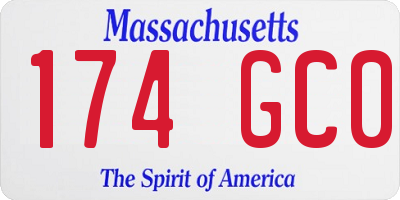 MA license plate 174GC0