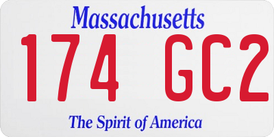 MA license plate 174GC2