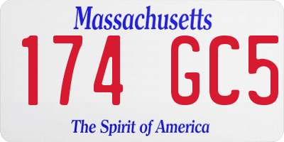 MA license plate 174GC5