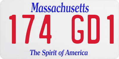MA license plate 174GD1