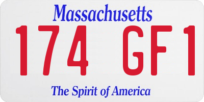 MA license plate 174GF1
