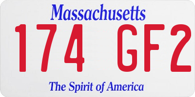 MA license plate 174GF2