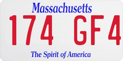 MA license plate 174GF4