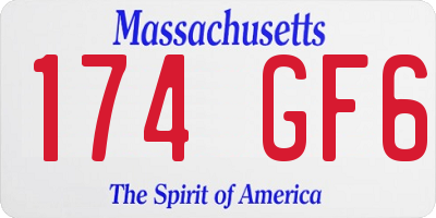 MA license plate 174GF6