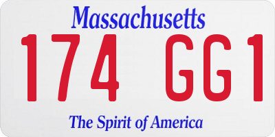 MA license plate 174GG1