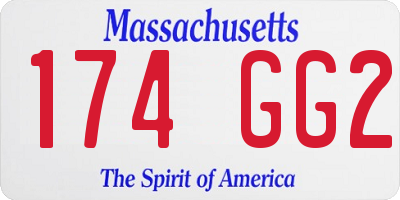 MA license plate 174GG2