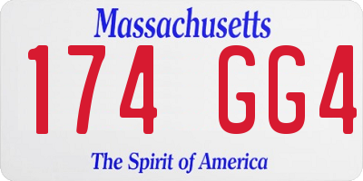 MA license plate 174GG4